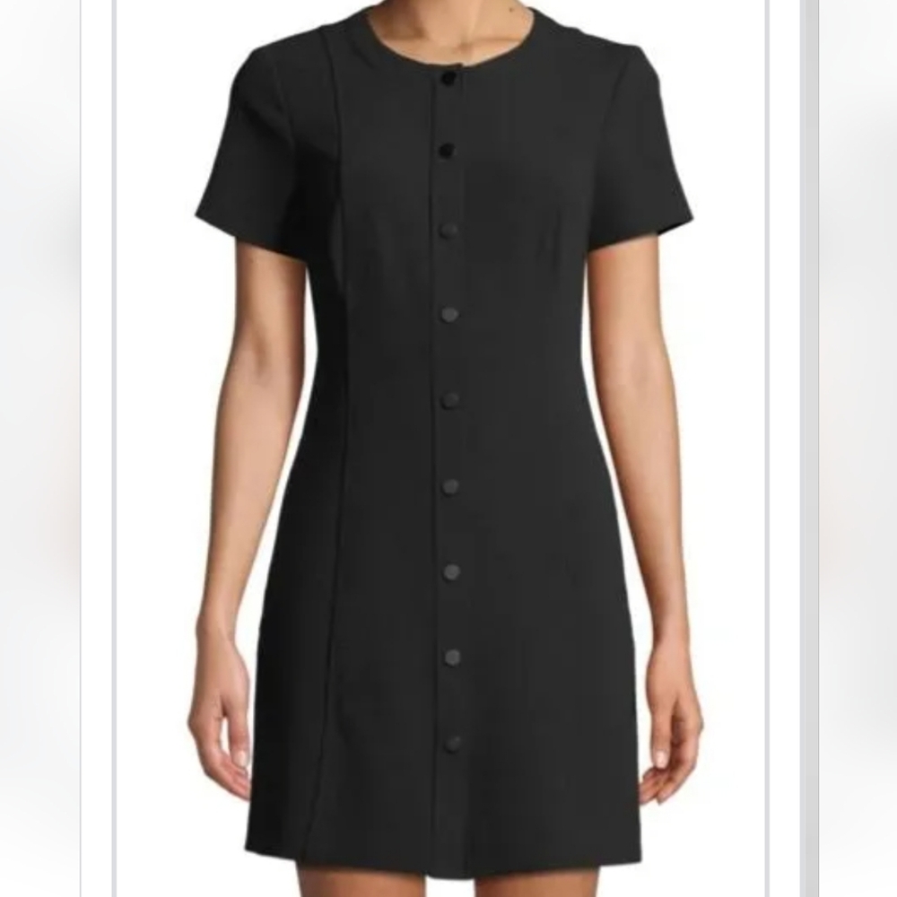 Theory Snap Front Black Dress